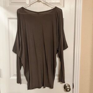 Vince Cowl Neck Long Sleeve Brown Tee Sz S